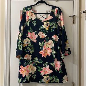 Floral Long Sleeve Mini Dress